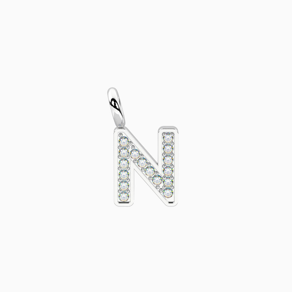 Charm Kidult By You Lettera N in Acciaio con Cristalli