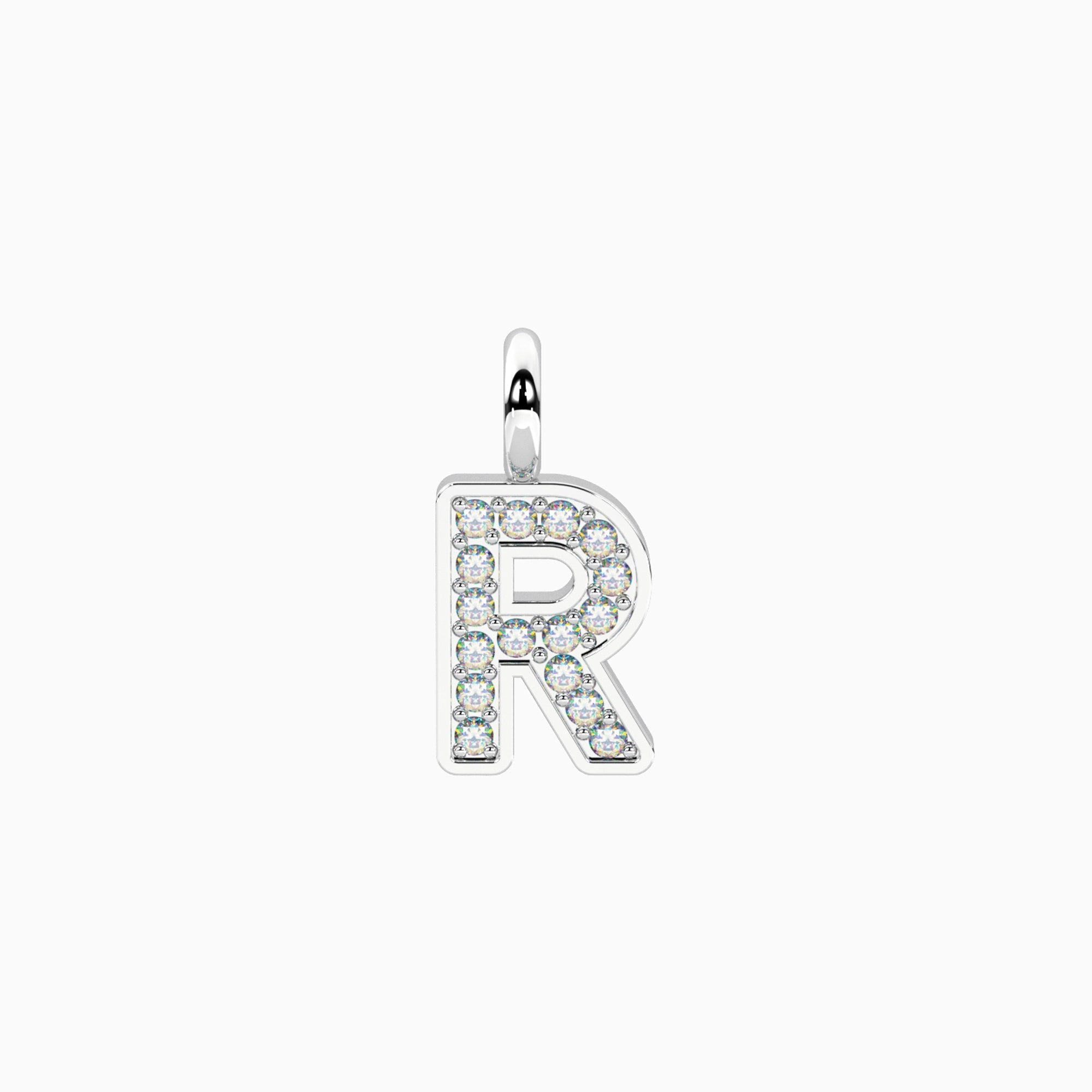 Charm Kidult By You Lettera R in Acciaio con Cristalli
