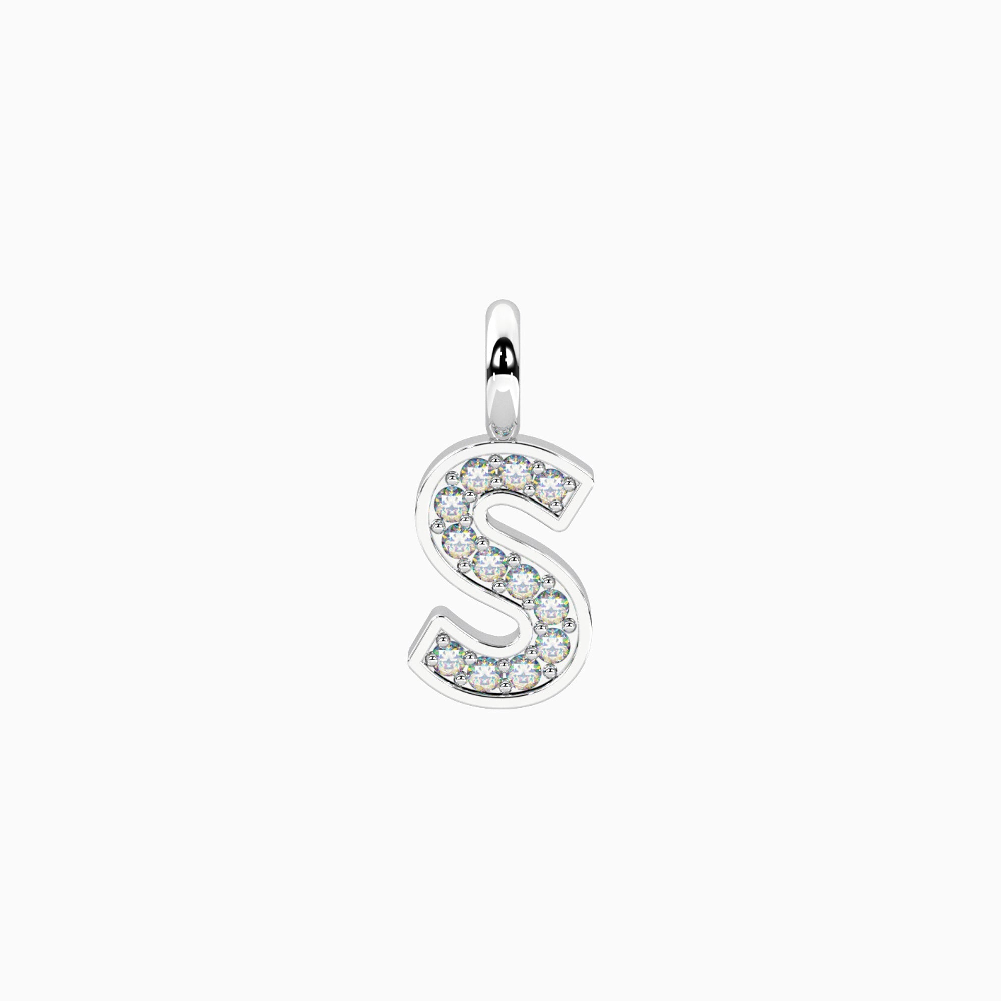 Charm Kidult By You Lettera S in Acciaio con Cristalli