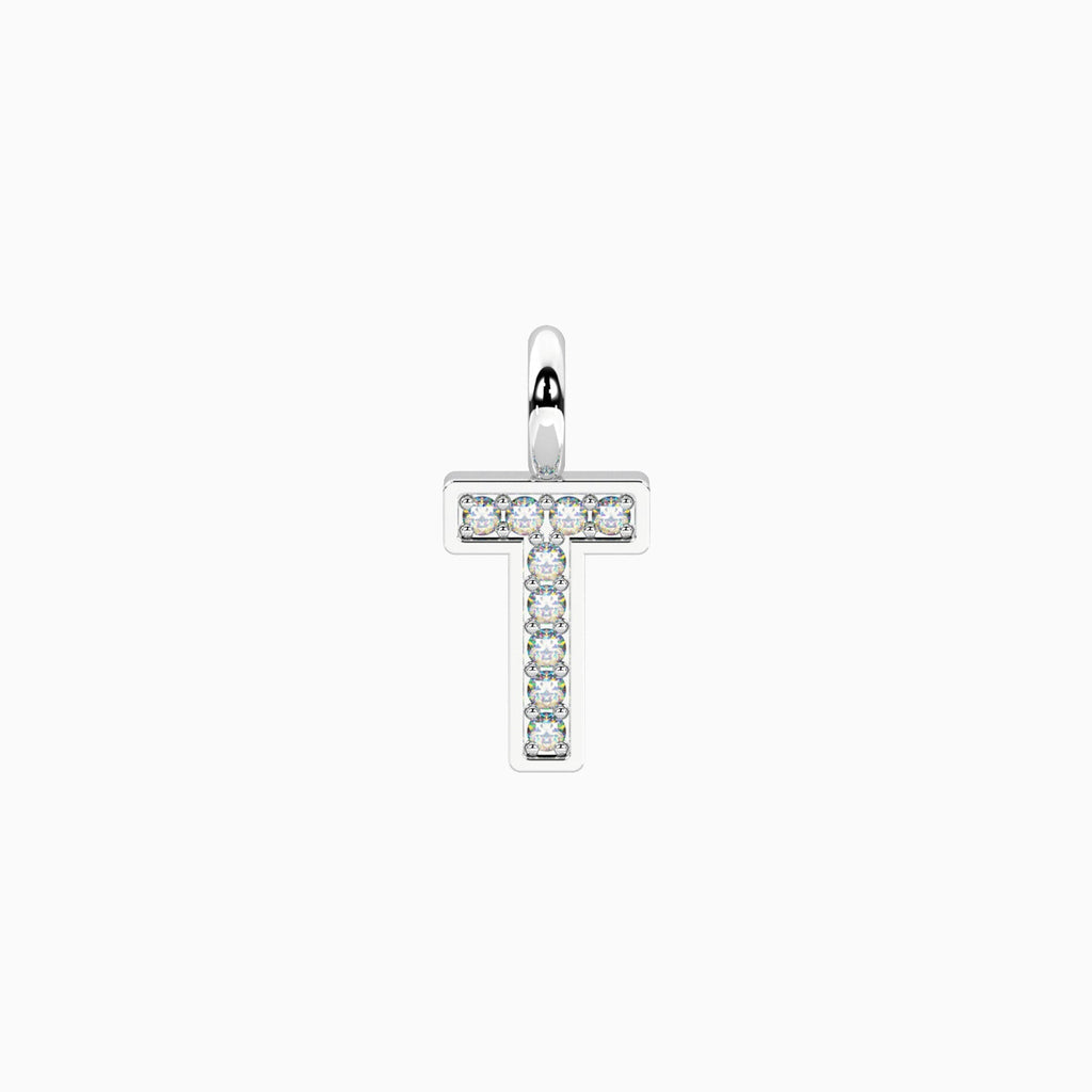 Charm Kidult By You Lettera T in Acciaio con Cristalli