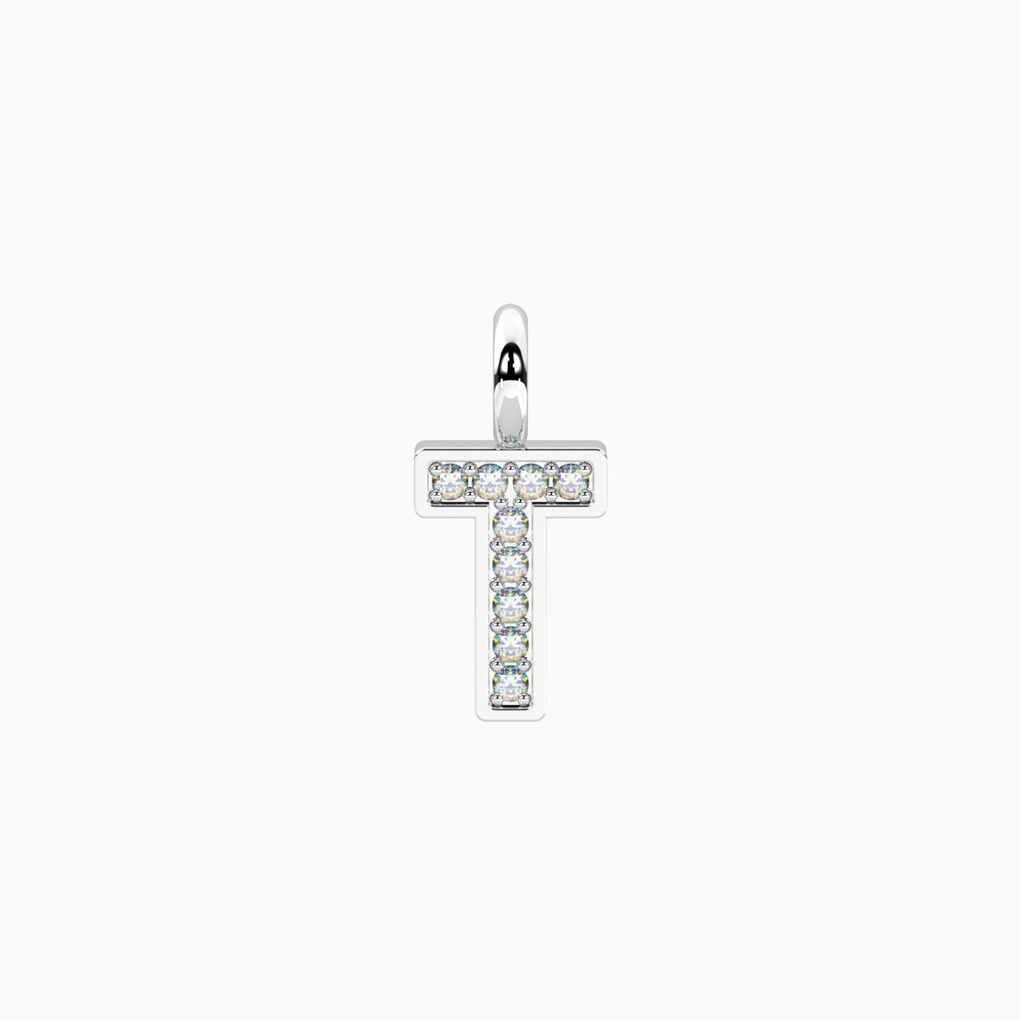 Charm Kidult By You Lettera T in Acciaio con Cristalli