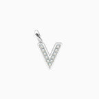 Charm Kidult By You Lettera V in Acciaio con Cristalli