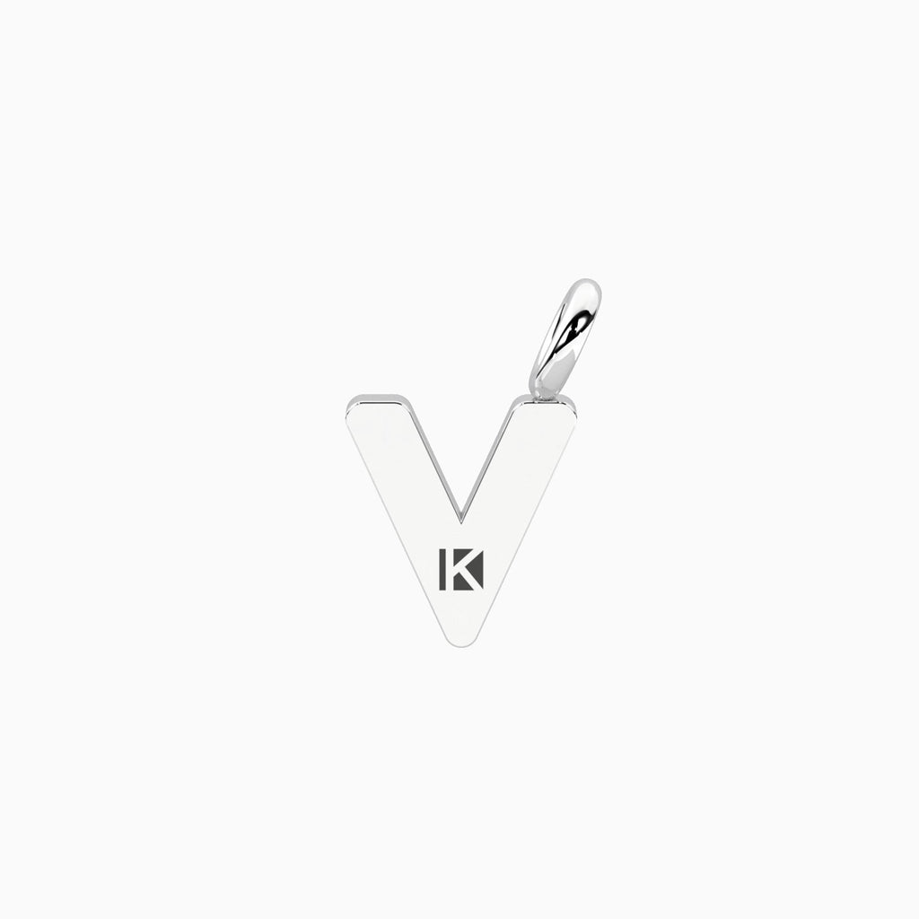 Charm Kidult By You Lettera V in Acciaio con Cristalli