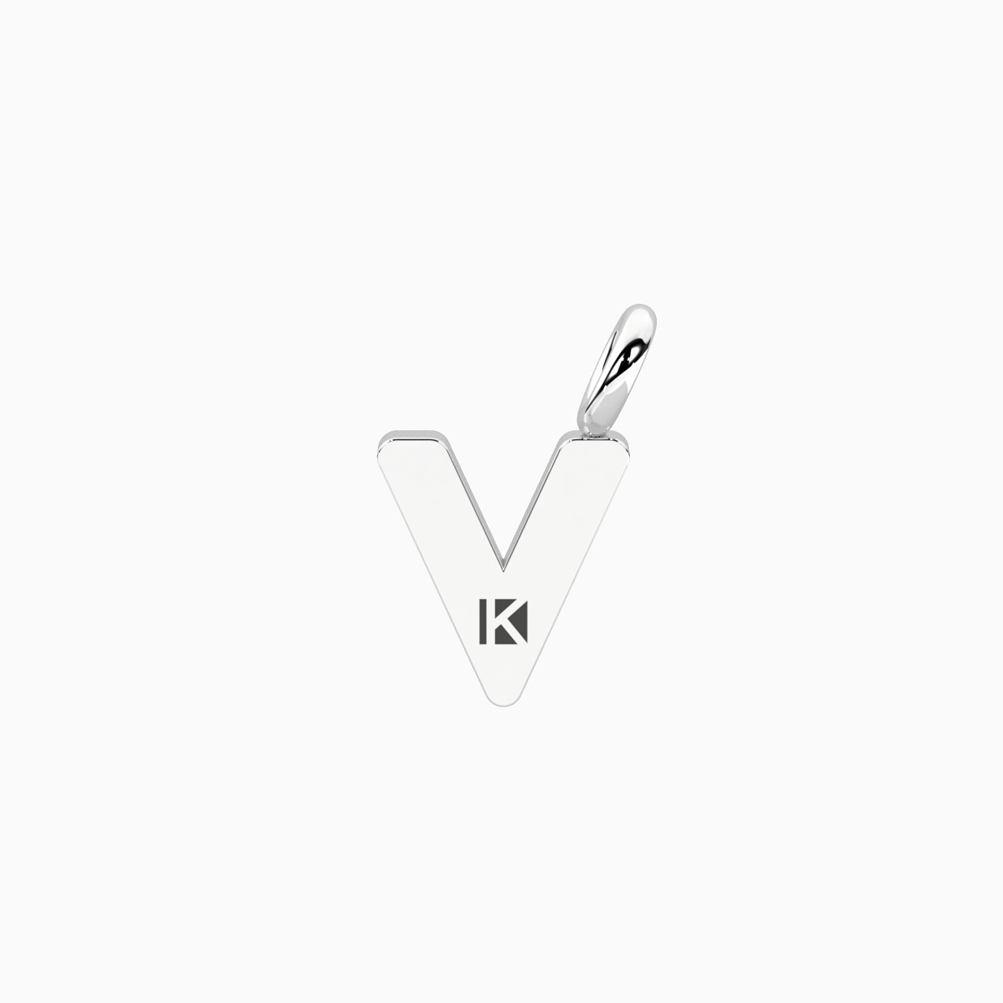 Charm Kidult By You Lettera V in Acciaio con Cristalli