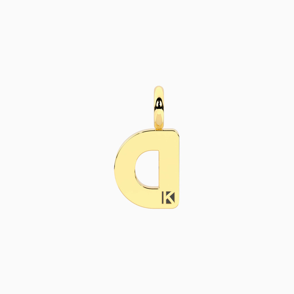 Charm Kidult By You Lettera D in Acciaio Dorato - vista 2