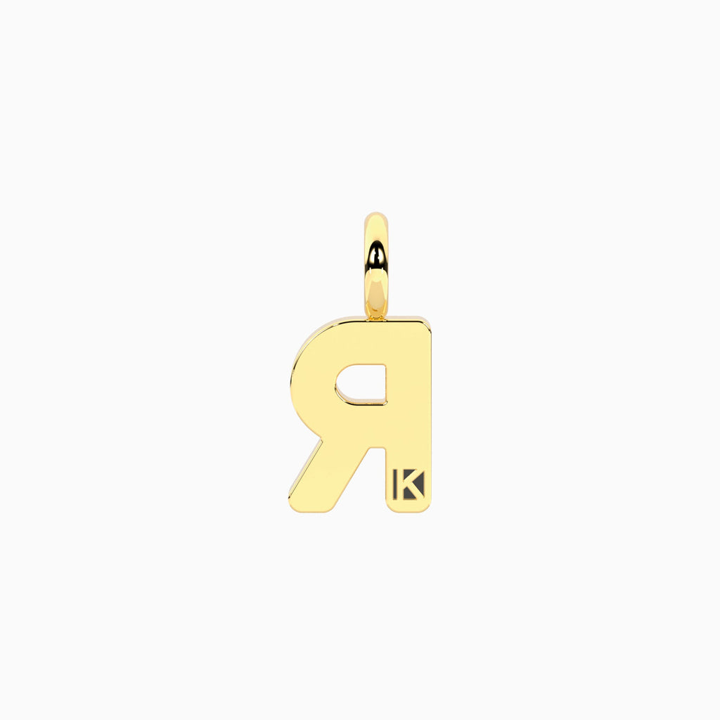 Charm Kidult By You Lettera R in Acciaio Dorato - vista 2