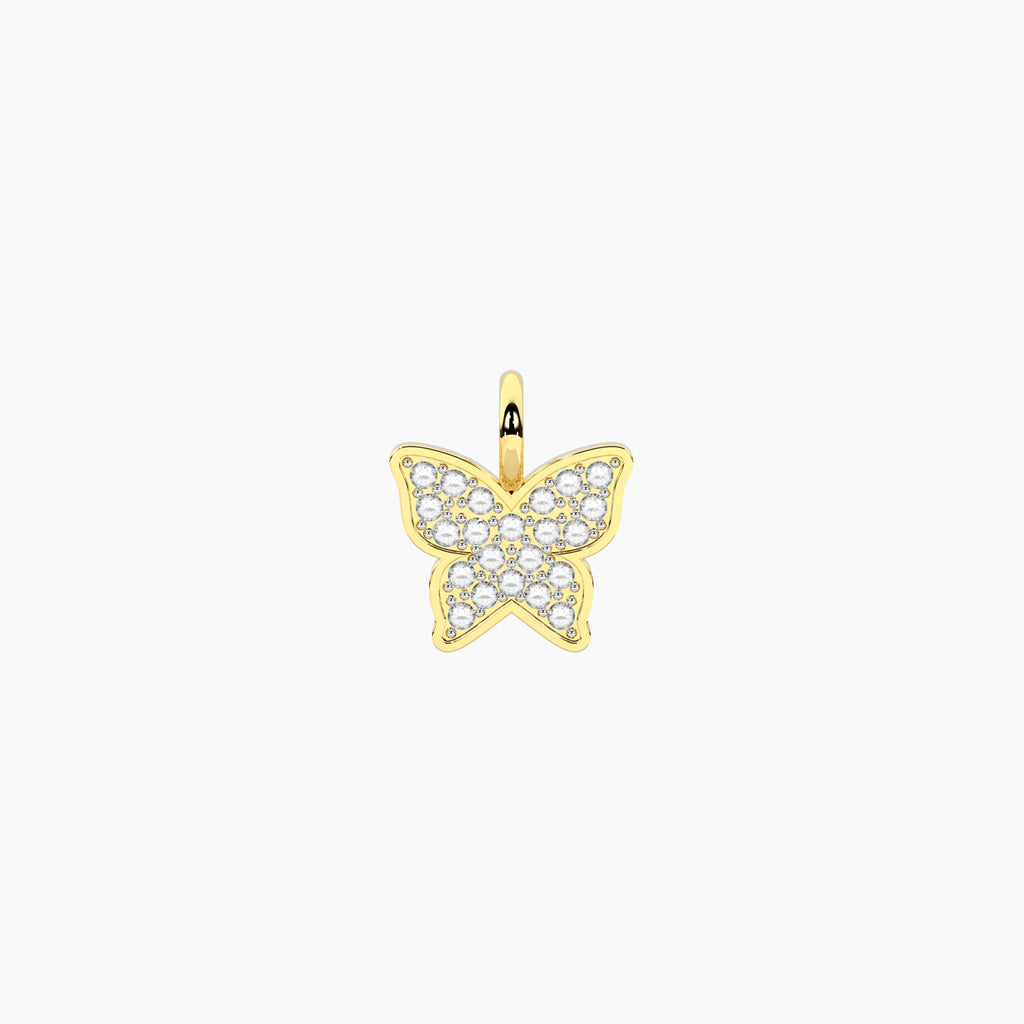 Charm Kidult By You Farfalla in Acciaio PVD Giallo con Cristalli