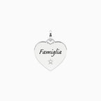 Charm Kidult By You Cuore Famiglia in Acciaio con Cristallo