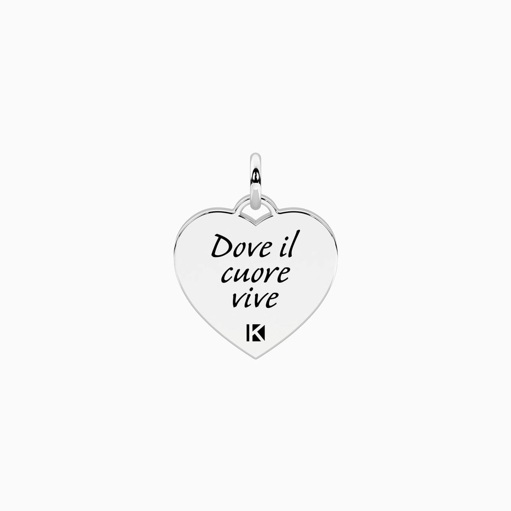 Charm Kidult By You Cuore Famiglia in Acciaio con Cristallo - vista 2