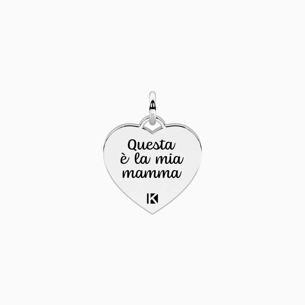 Charm Kidult By You Cuore Mamma in Acciaio Satinato