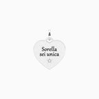 Charm Kidult By You Cuore Sorella in Acciaio con Cristallo