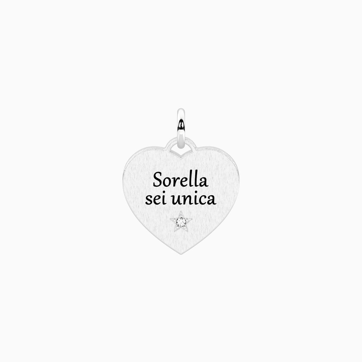Charm Kidult By You Cuore Sorella in Acciaio con Cristallo