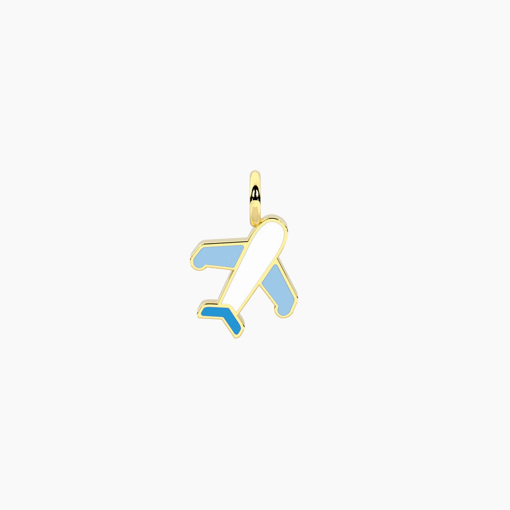 Charm Kidult By You Aeroplano in Acciaio PVD Giallo con Smalto e Cristalli