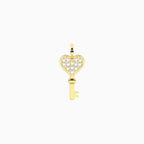 Charm Kidult By You Chiave con Cuore in Acciaio PVD Giallo e Smalto - vista 2