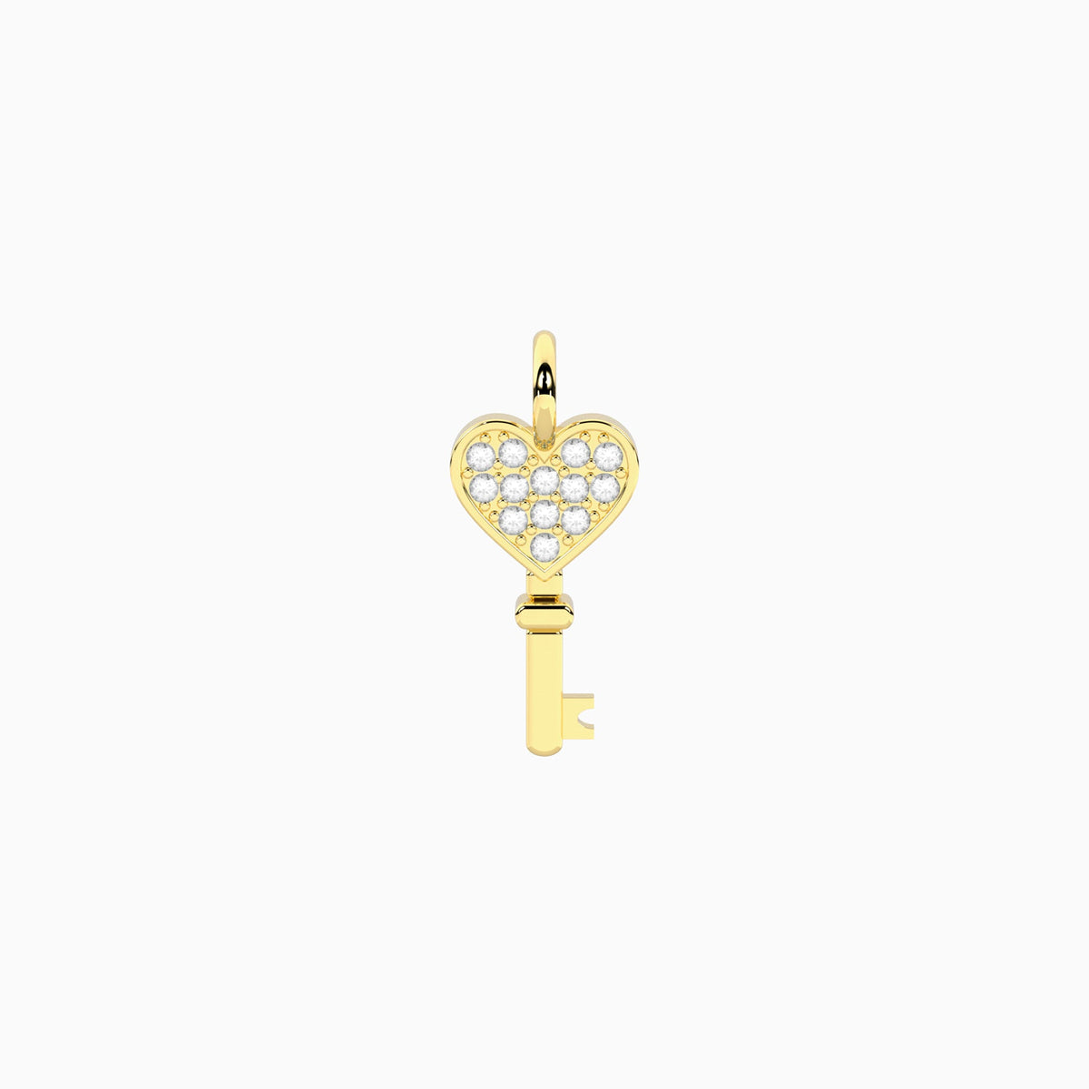 Charm Kidult By You Chiave con Cuore in Acciaio PVD Giallo e Smalto - vista 2