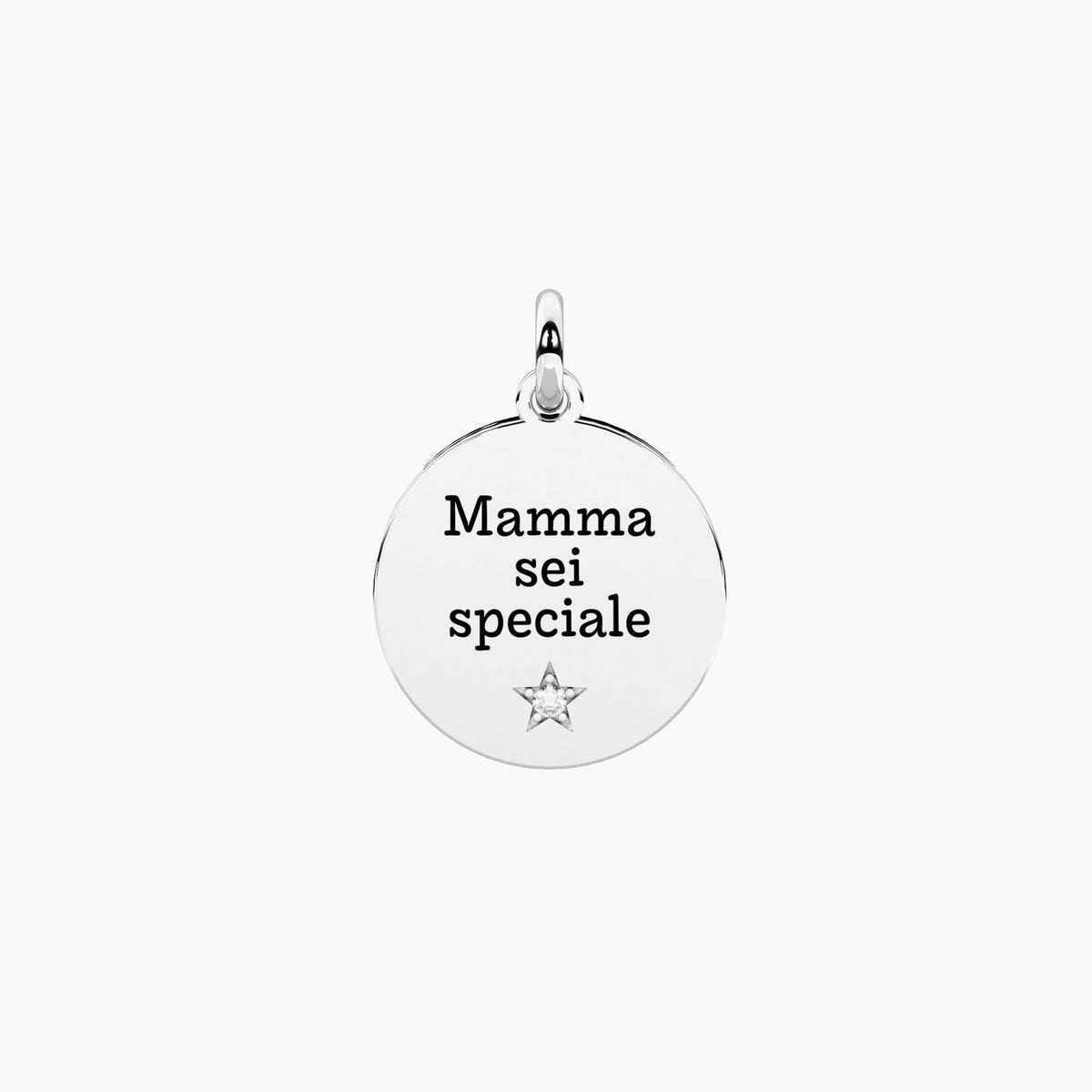 Charm Kidult By You Tondo Mamma Famiglia in Acciaio con Cristallo