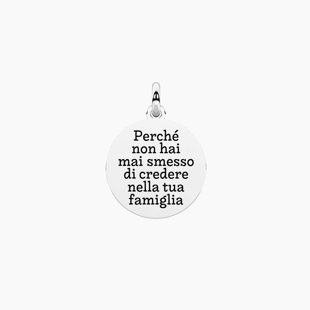 Charm Kidult By You Tondo Mamma Famiglia in Acciaio con Cristallo - vista 2