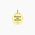 Charm Kidult By You Tondo Mamma Famiglia in Acciaio PVD Giallo