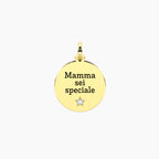 Charm Kidult By You Tondo Mamma Famiglia in Acciaio PVD Giallo