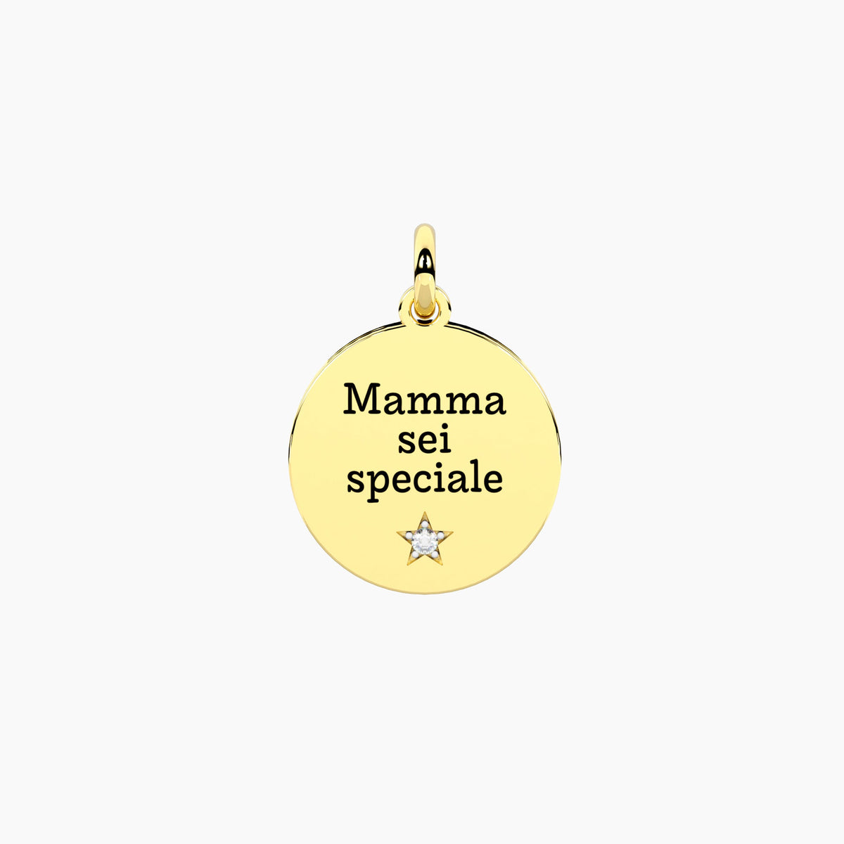 Charm Kidult By You Tondo Mamma Famiglia in Acciaio PVD Giallo