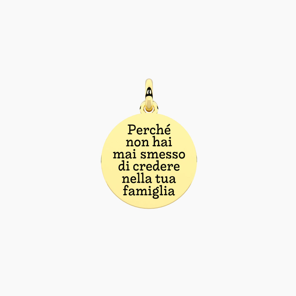 Charm Kidult By You Tondo Mamma Famiglia in Acciaio PVD Giallo - vista 2