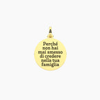 Charm Kidult By You Tondo Mamma Famiglia in Acciaio PVD Giallo - vista 2