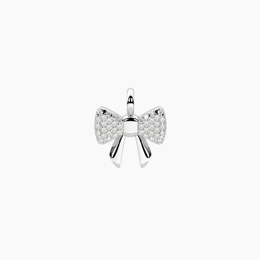 Charm Kidult By You Fiocco in Acciaio con Cristalli