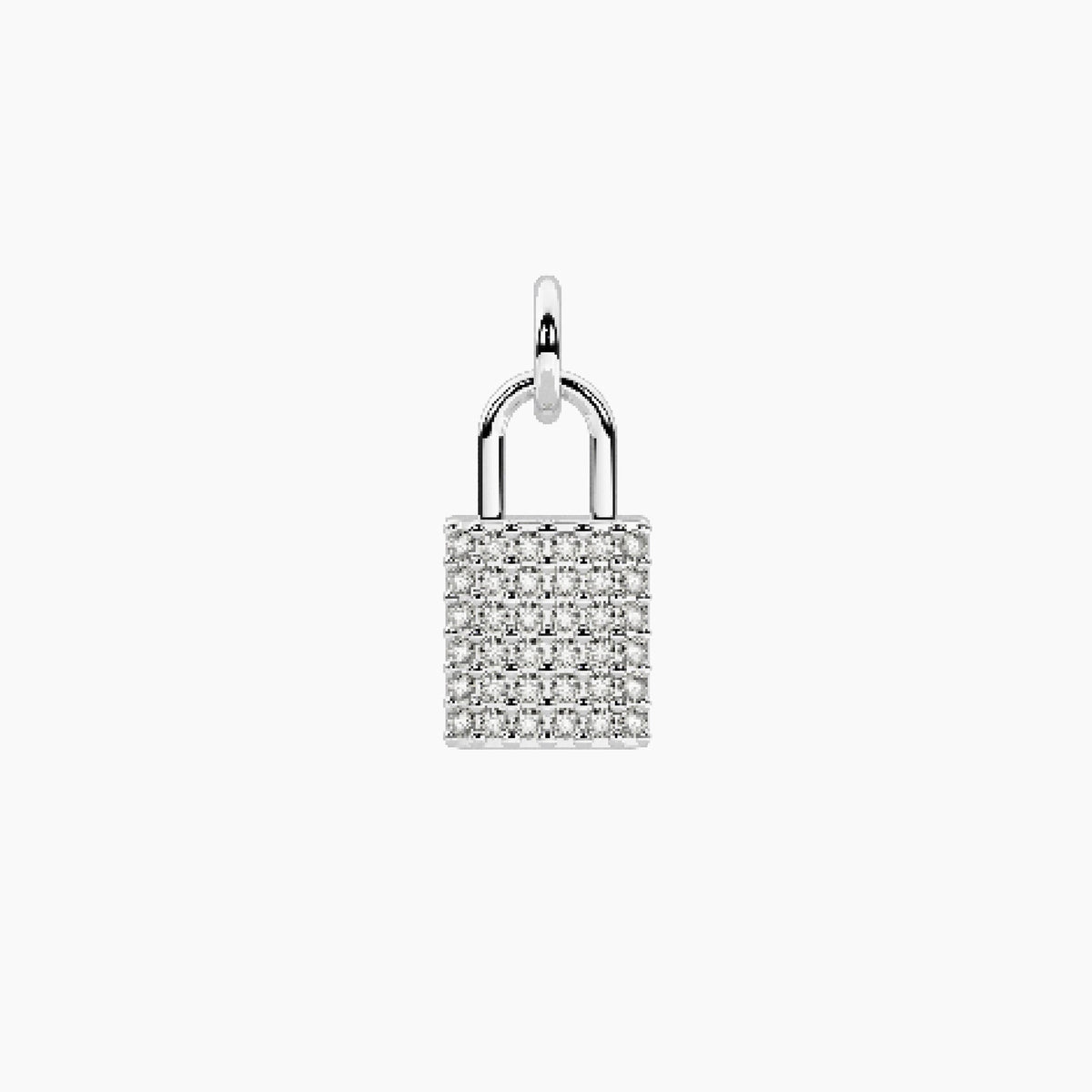 Charm Kidult By You Lucchetto Pavé in Acciaio con Cristalli