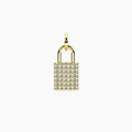 Charm Kidult By You Lucchetto Pavé in Acciaio Dorato con Cristalli