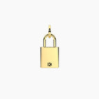 Charm Kidult By You Lucchetto Pavé in Acciaio Dorato con Cristalli - vista 2