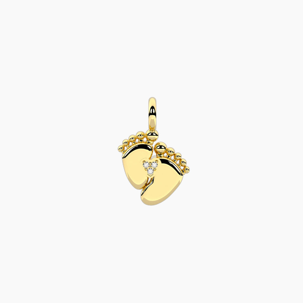 Charm Kidult By You Piedini in Acciaio Dorato con Cristalli