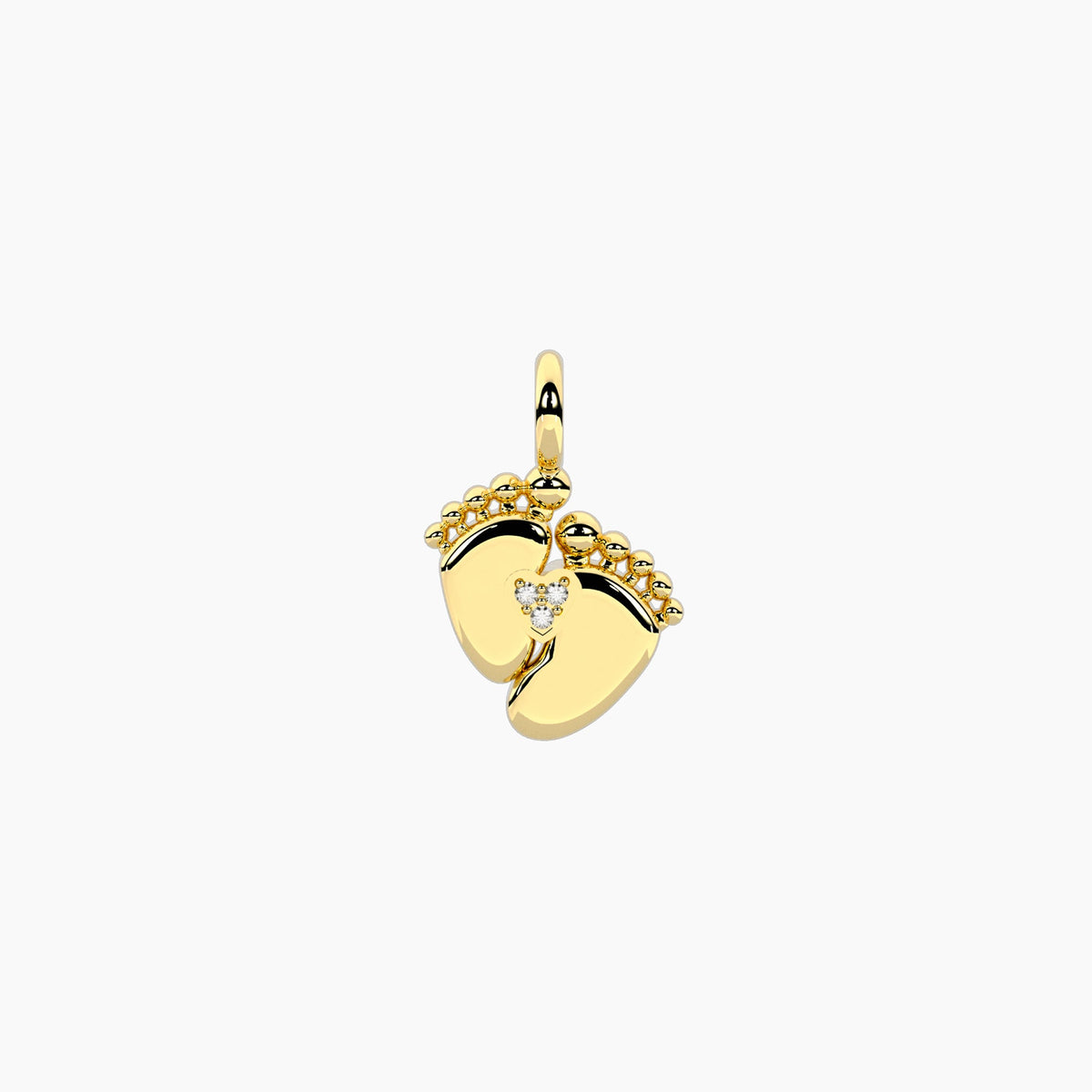 Charm Kidult By You Piedini in Acciaio Dorato con Cristalli