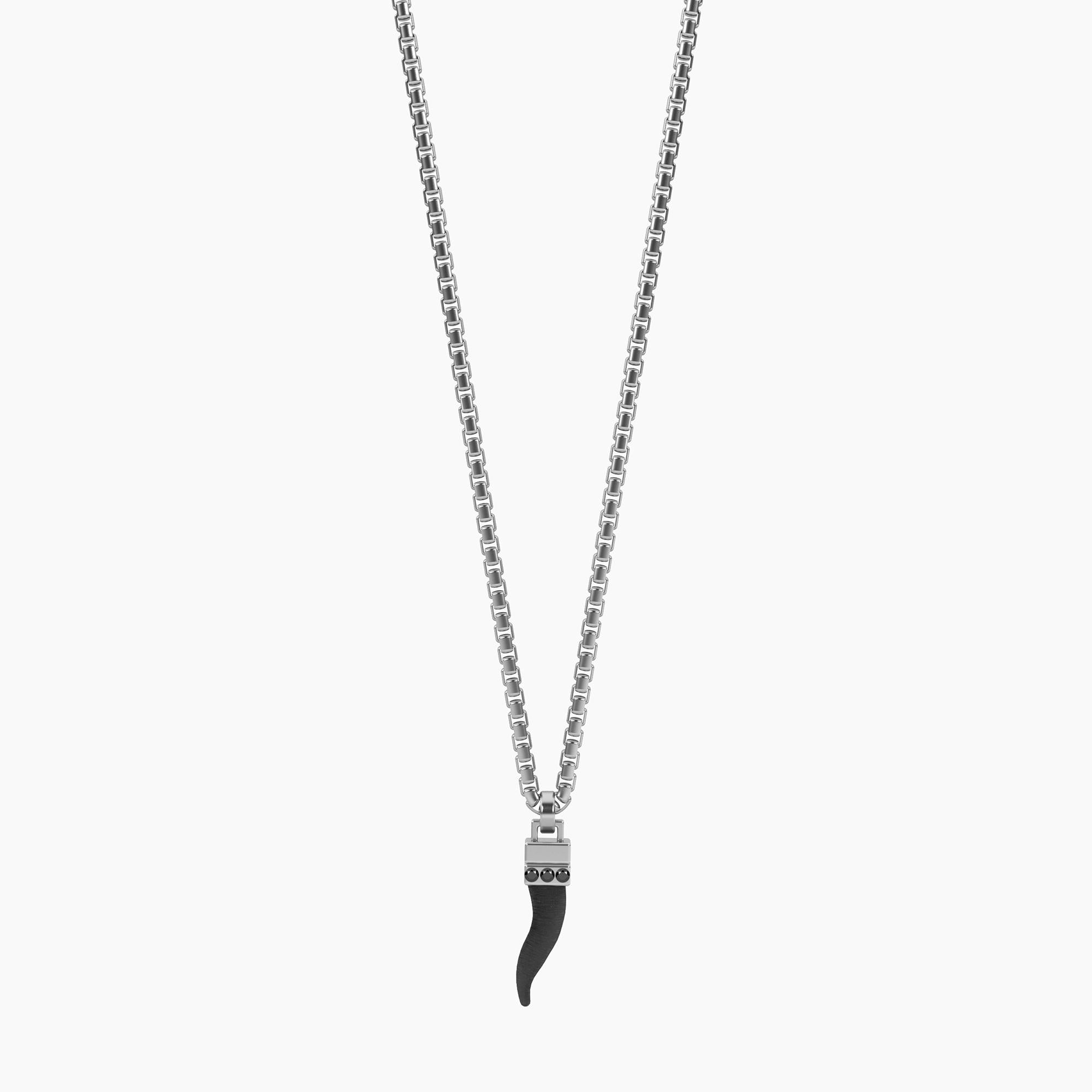 Collana Uomo Kidult Style Acciaio con Cornetto Portafortuna