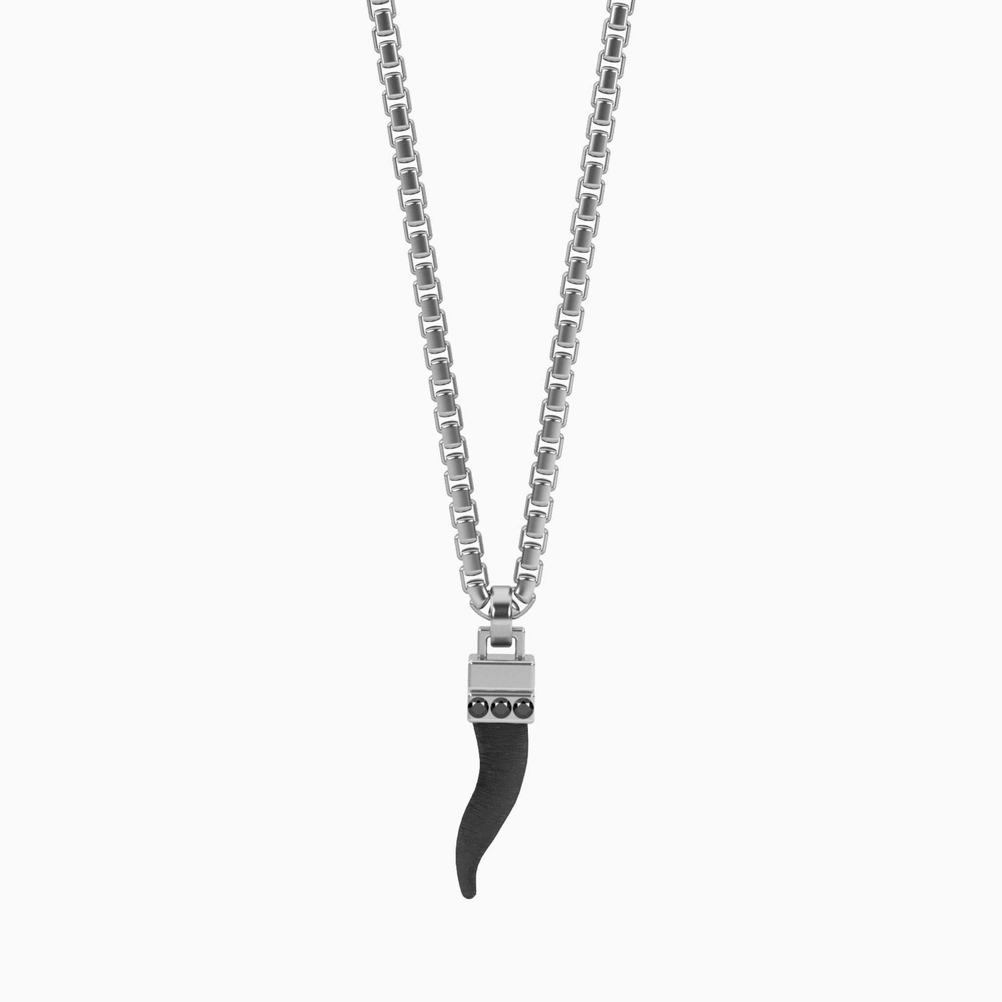 Collana Uomo Kidult Style Acciaio con Cornetto Portafortuna
