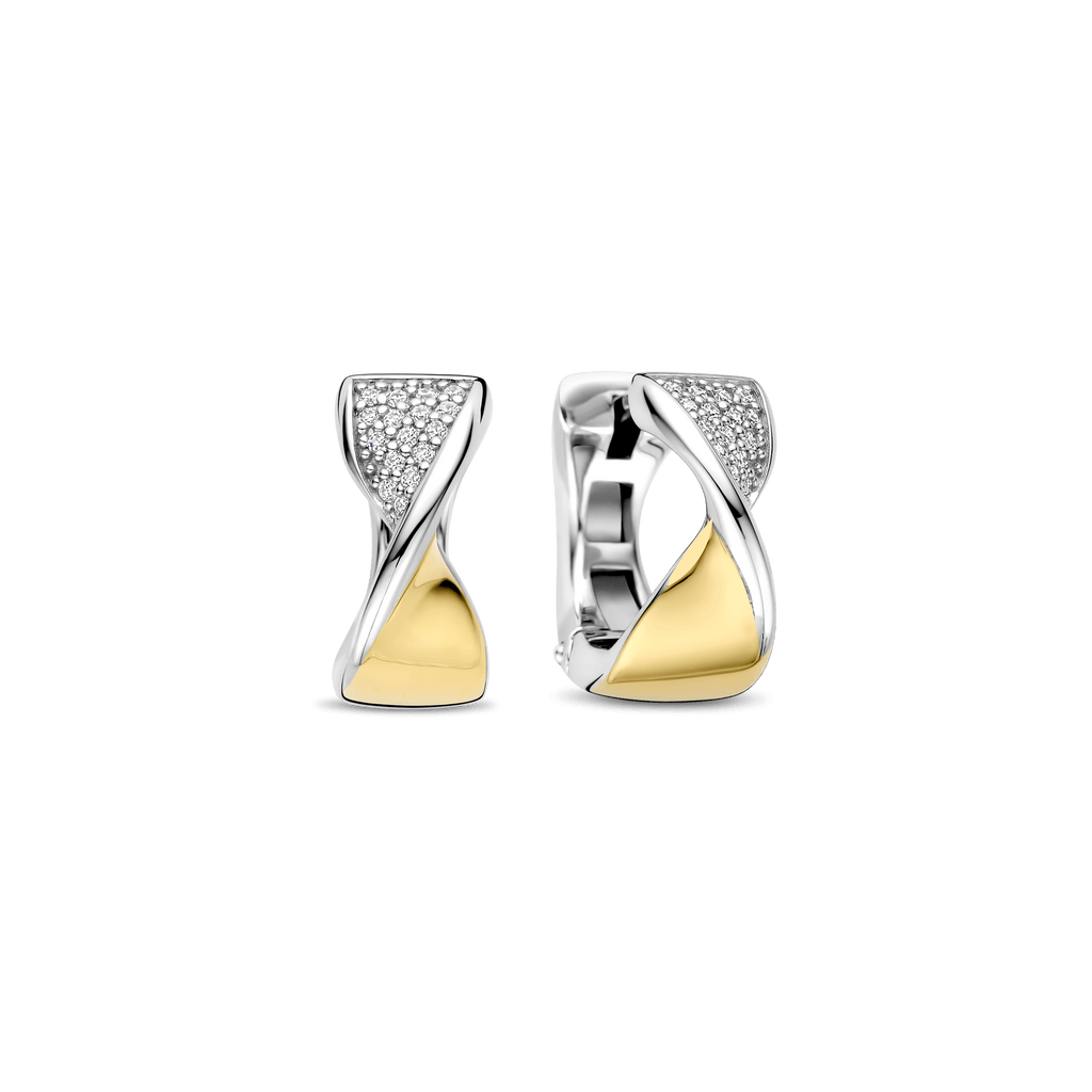 Orecchini a Cerchio Ti Sento Milano Argento Bicolore 15 mm