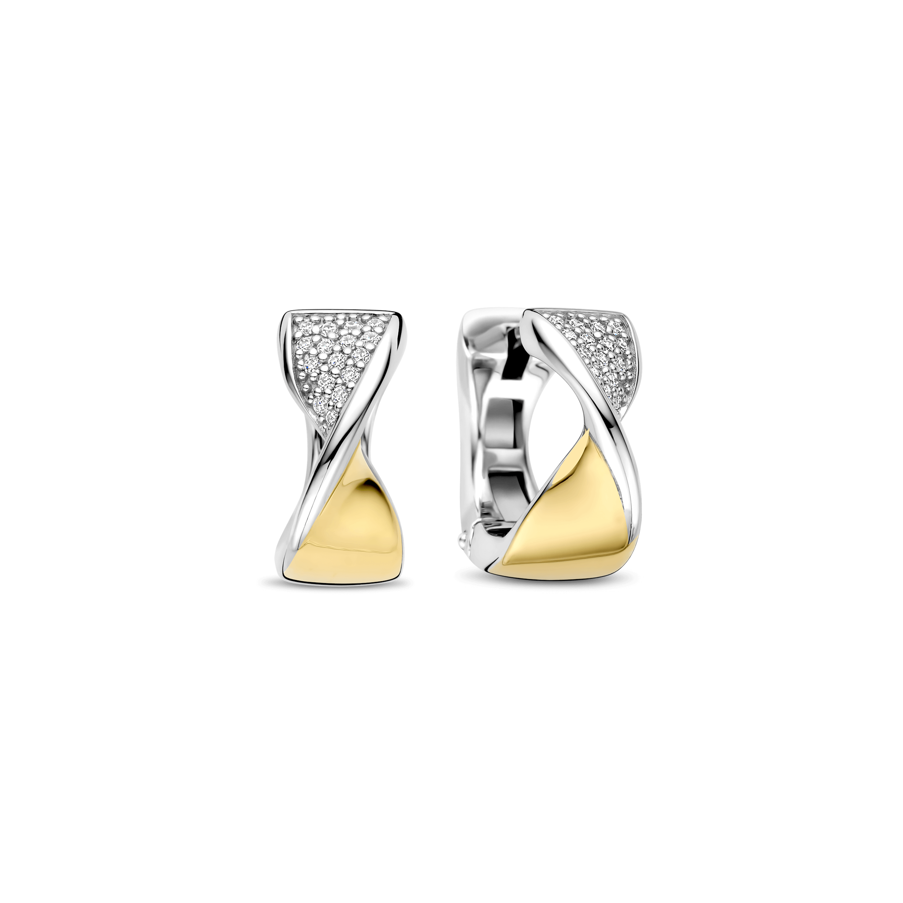 Orecchini a Cerchio Ti Sento Milano Argento Bicolore 15 mm