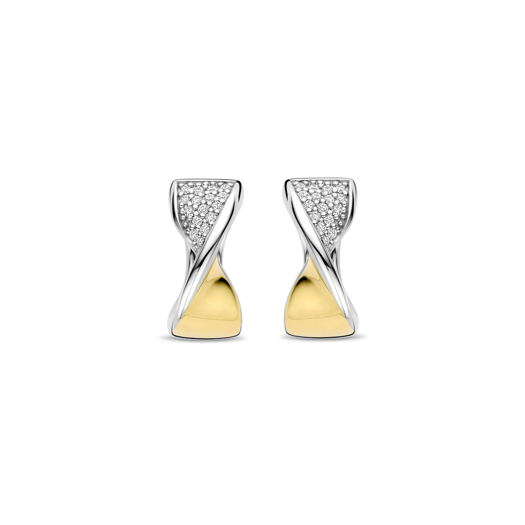 Orecchini a Cerchio Ti Sento Milano Argento Bicolore 15 mm