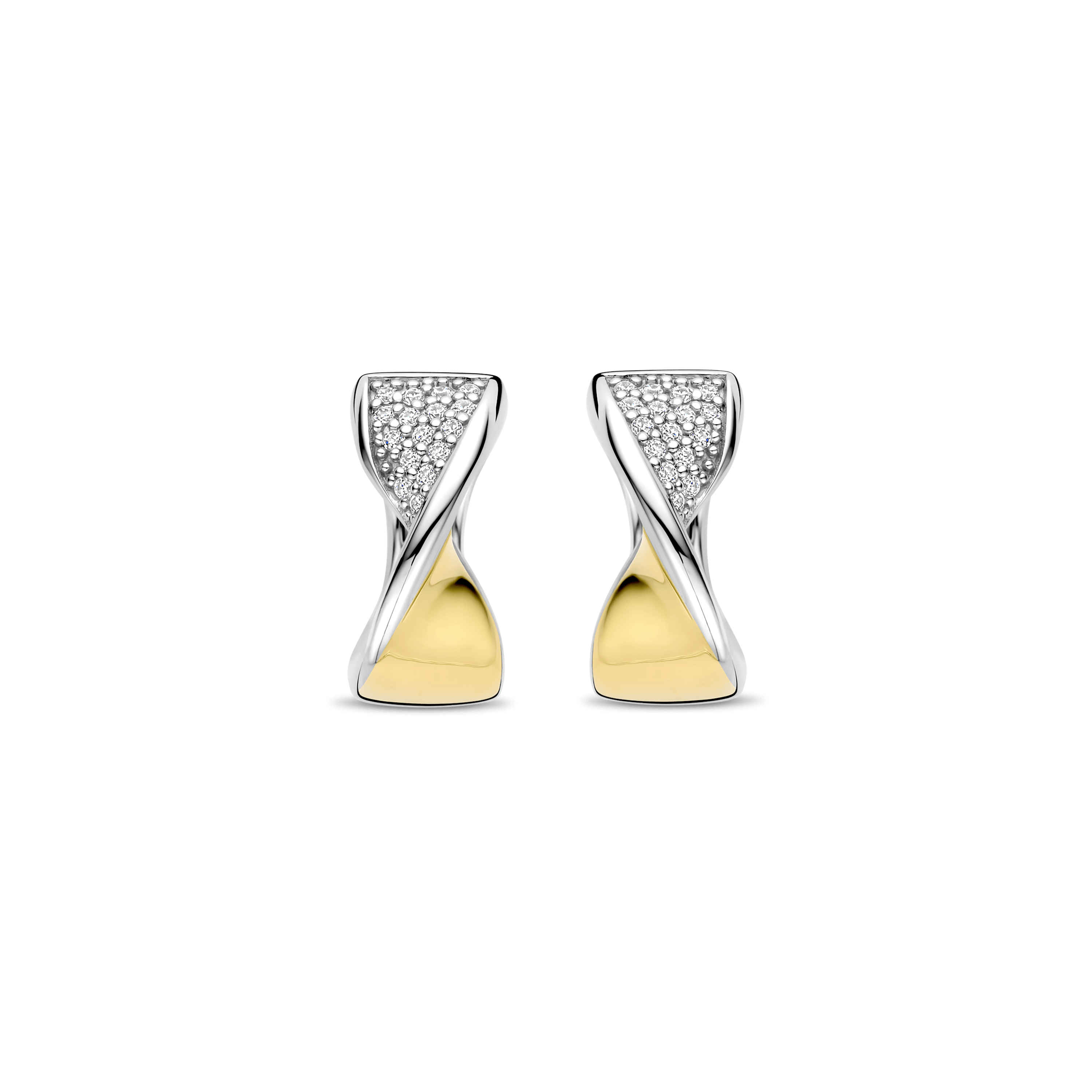 Orecchini a Cerchio Ti Sento Milano Argento Bicolore 15 mm