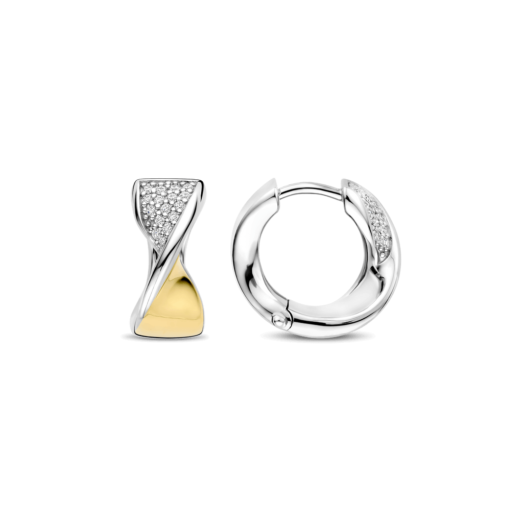 Orecchini a Cerchio Ti Sento Milano Argento Bicolore 15 mm