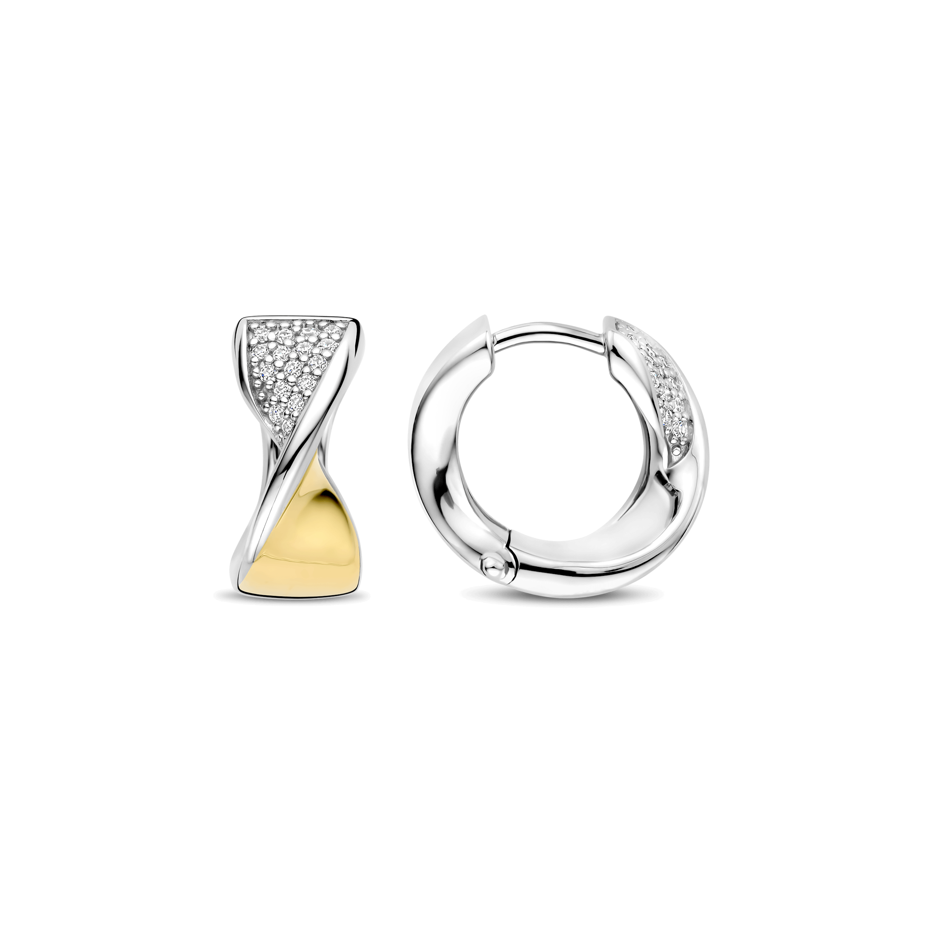 Orecchini a Cerchio Ti Sento Milano Argento Bicolore 15 mm