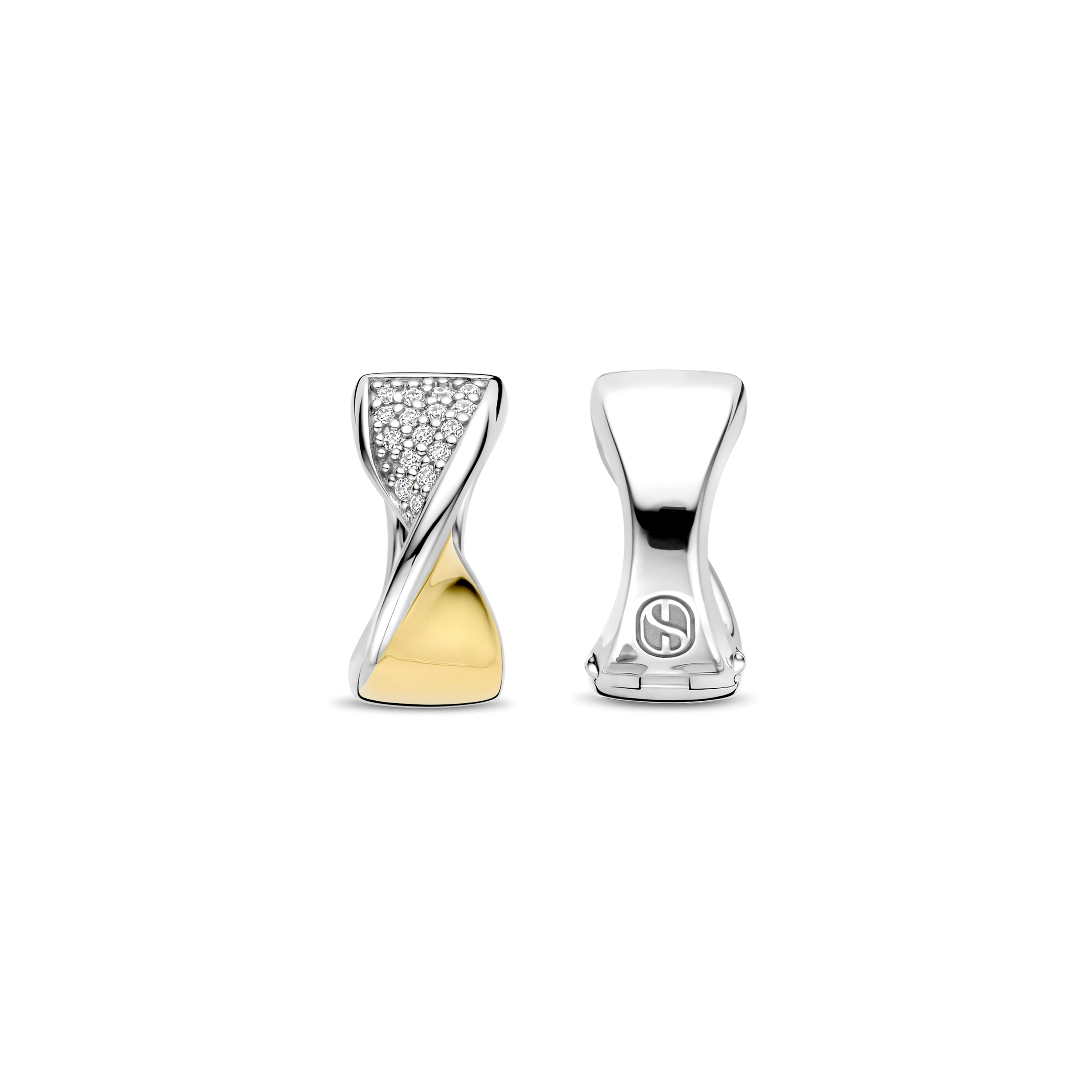 Orecchini a Cerchio Ti Sento Milano Argento Bicolore 15 mm