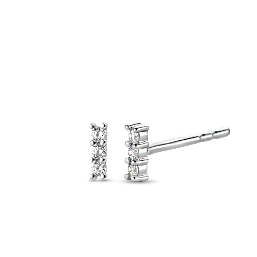 Orecchini Ti Sento Milano Classic Argento con Tre Zirconi