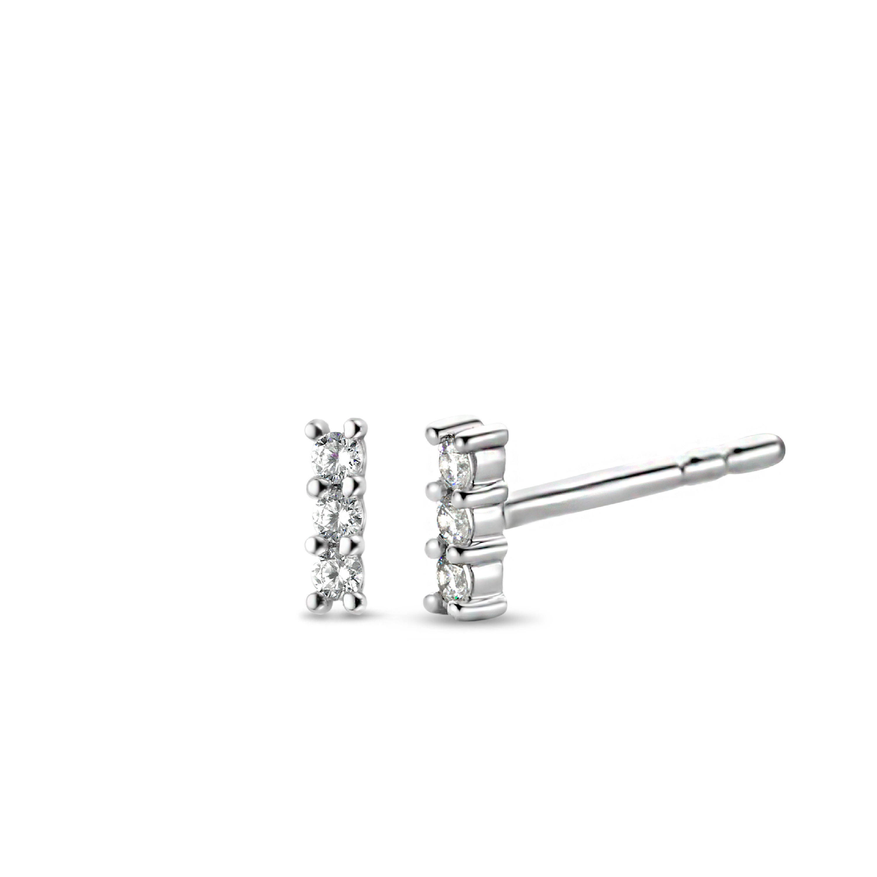Orecchini Ti Sento Milano Classic Argento con Tre Zirconi