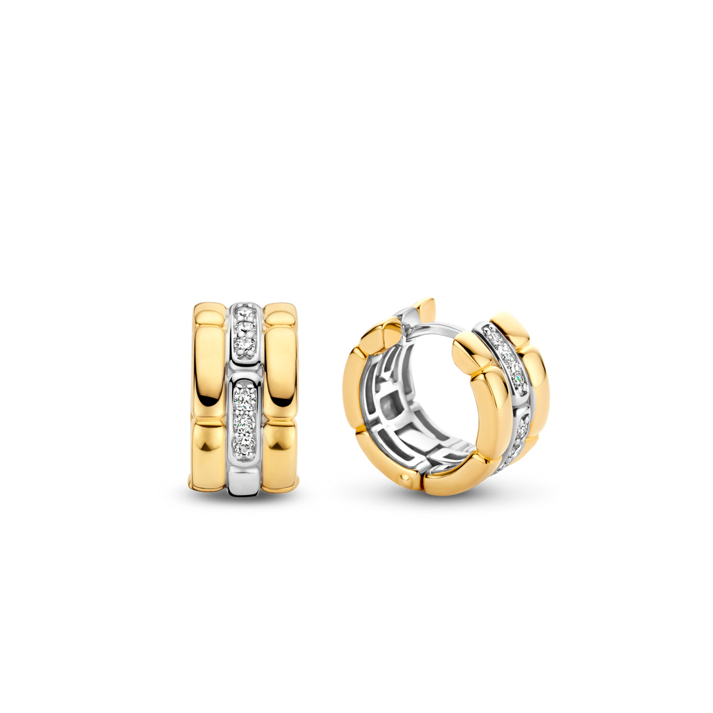 Orecchini Ti Sento Milano Vintage Argento Dorato Pavé di Zirconi