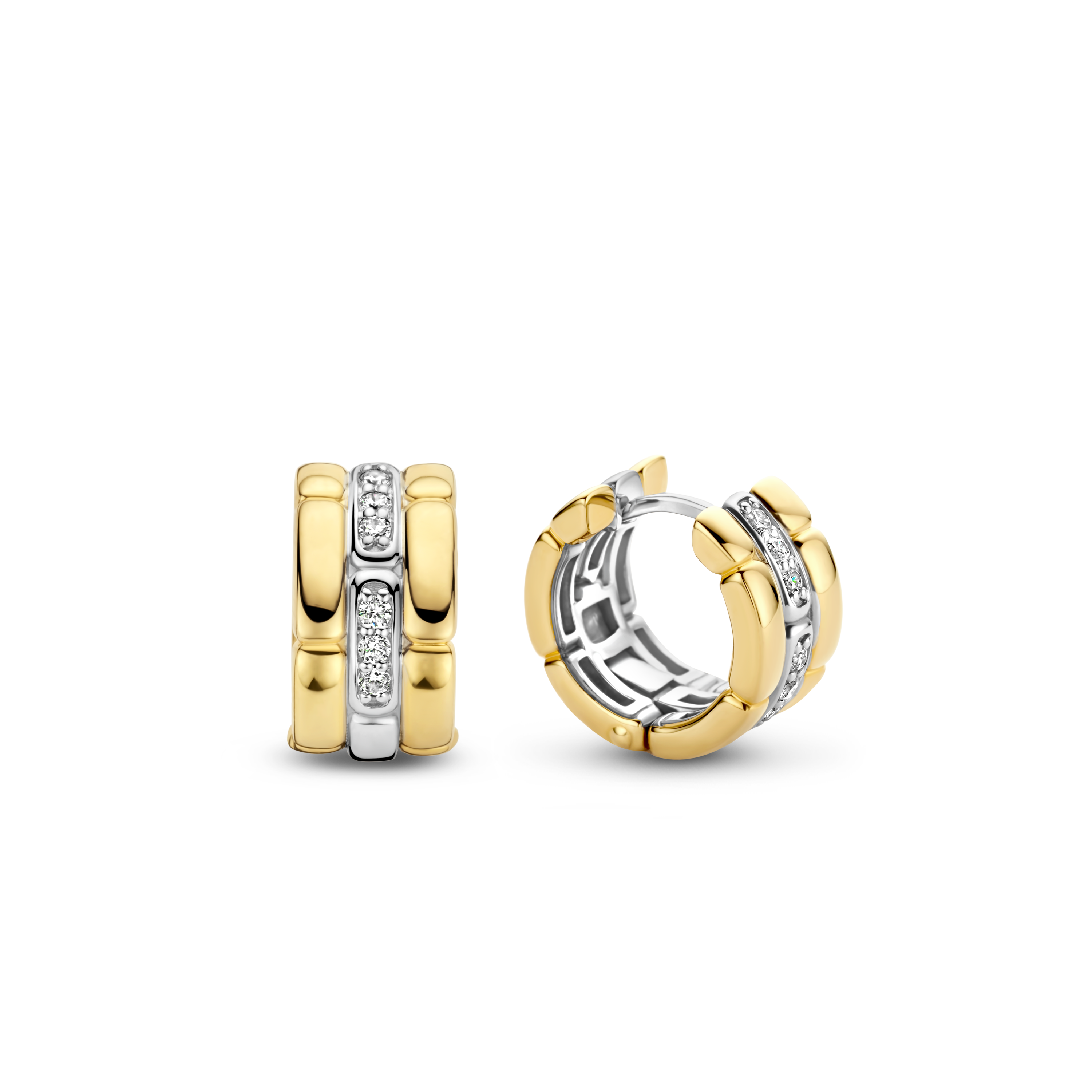 Orecchini Ti Sento Milano Vintage Argento Dorato Pavé di Zirconi