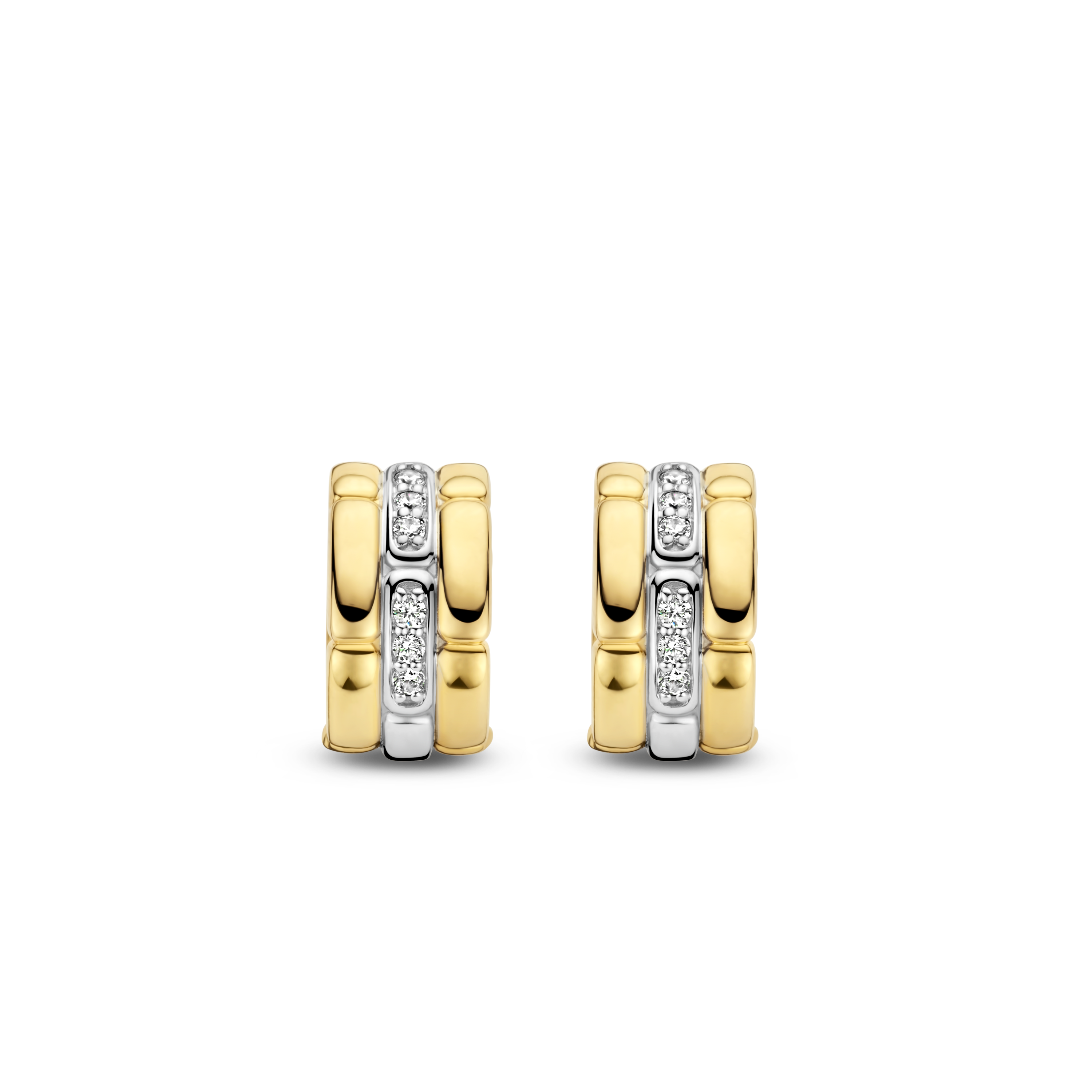 Orecchini Ti Sento Milano Vintage Argento Dorato Pavé di Zirconi