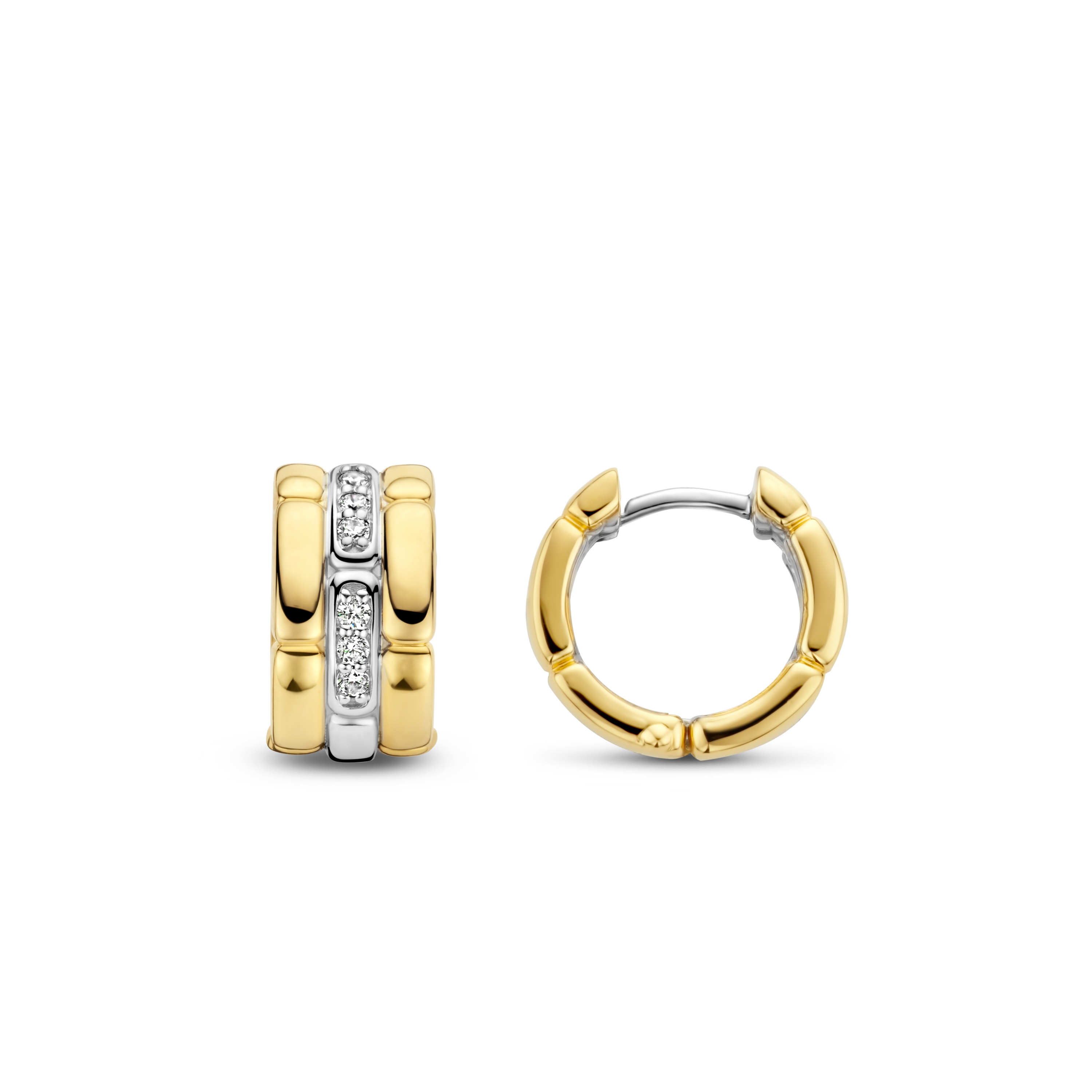 Orecchini Ti Sento Milano Vintage Argento Dorato Pavé di Zirconi
