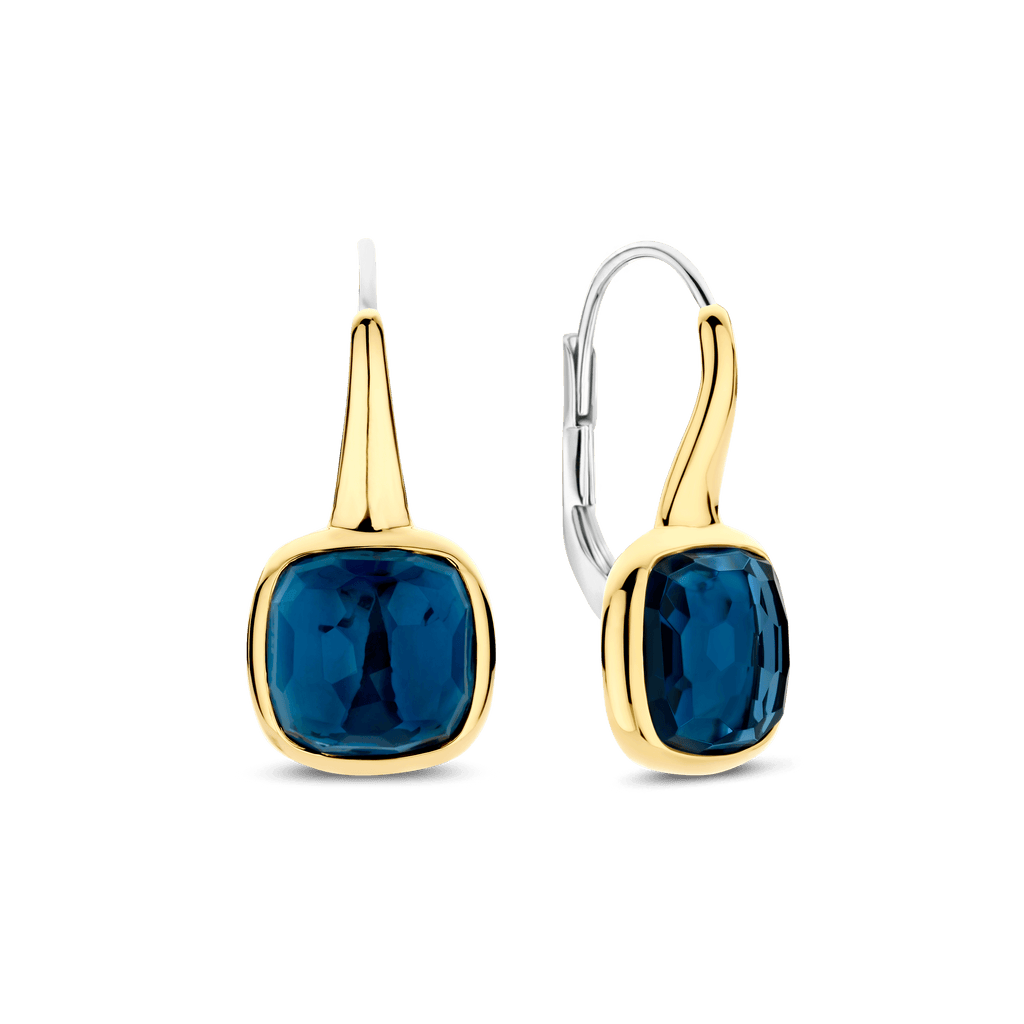 Orecchini Ti Sento Milano Argento Dorato con Pietra Blu