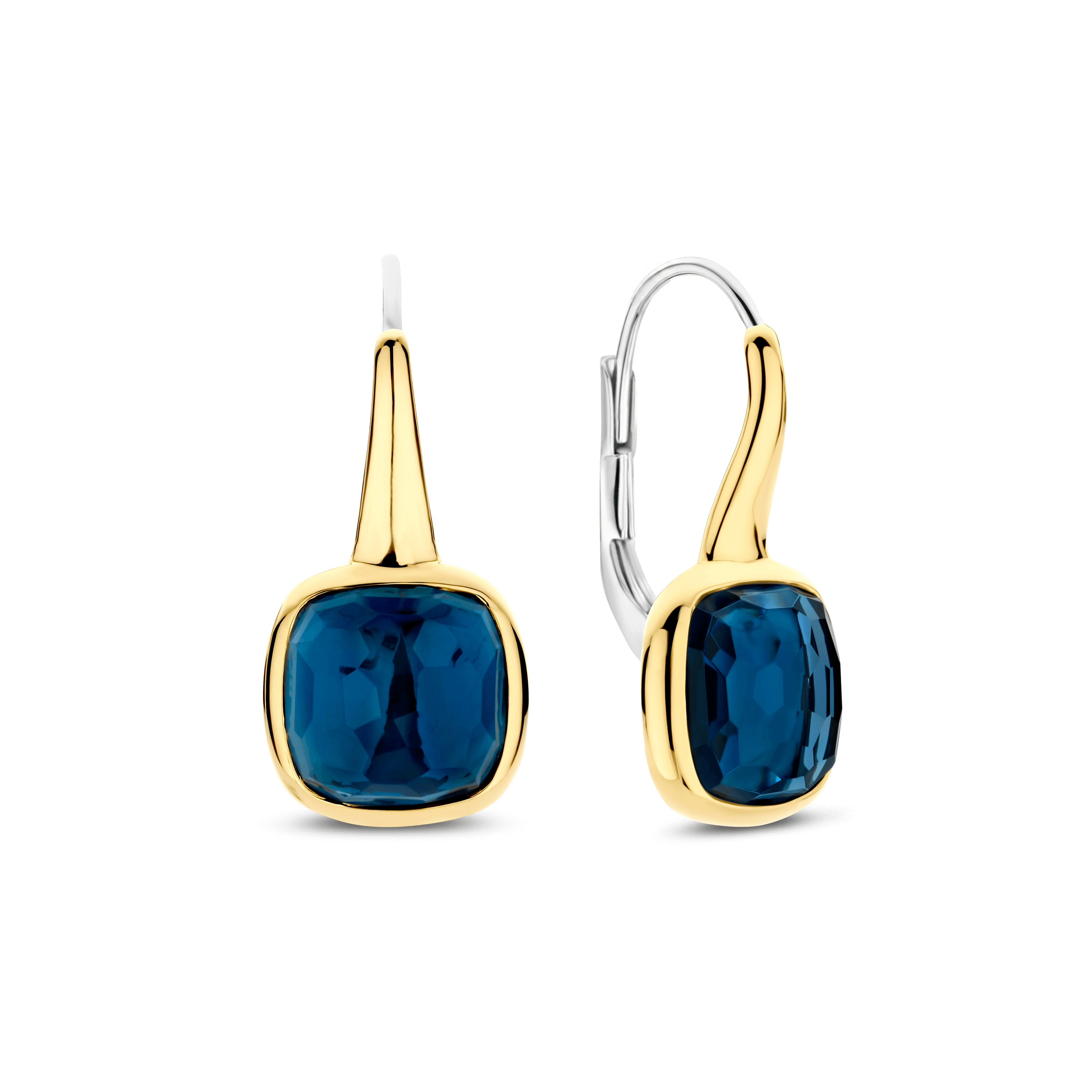 Orecchini Ti Sento Milano Argento Dorato con Pietra Blu