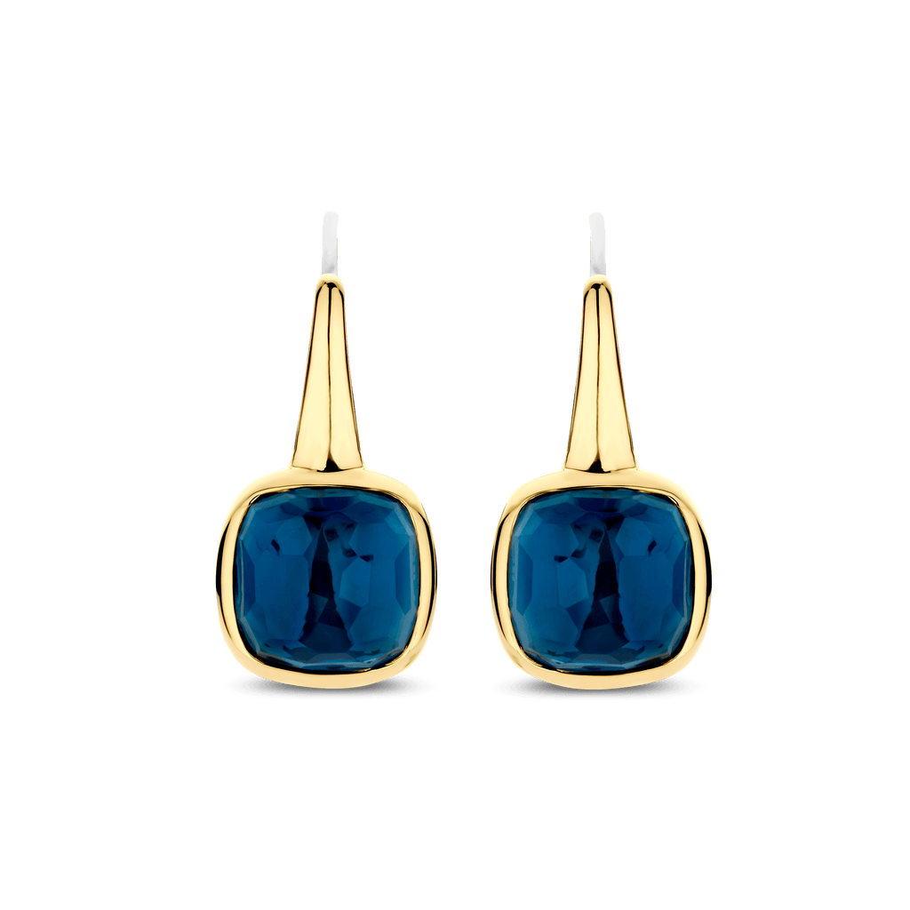 Orecchini Ti Sento Milano Argento Dorato con Pietra Blu